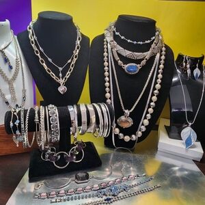 #2461, EXQUISITE  VINTAGE, SILVER PLATED LOT OF 39 ITEMS IN TOTAL, THEY ALL ARE